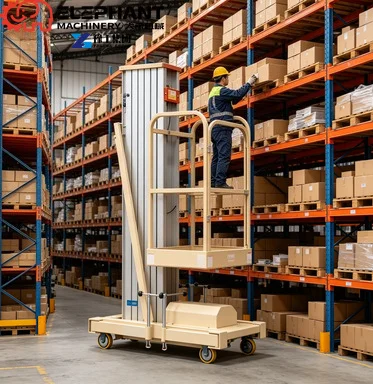 Single Column Aluminum Alloy Lifting Platform Heavy Duty For Construction And High Ceiling Maintenance