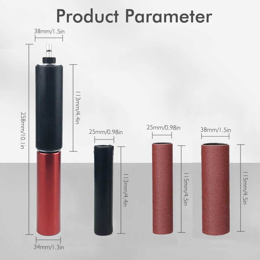 Varilla de lijado mejorada, accesorio de Mini lijadora de correa para taladro eléctrico, convierte taladro para madera/Metal/vidrio/piedra, mejoras para el hogar
