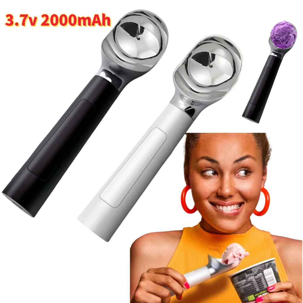 Cuchara de helado calentada eléctrica de 2000mAh, cuchara de postre recargable con pantalla LED LP 67, cucharas de helado para cocina doméstica