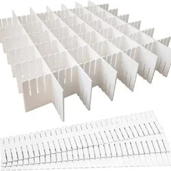 10Pcs Drawer Divider Set - Adjustable Drawer Organiser System for Cupboard, Underwear and Socks