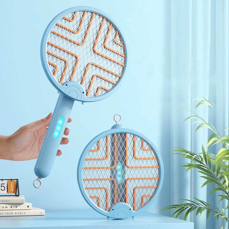 

2-in-1 Household Folding Mosquito Swatter Electric Mosquito Swatter Fly Zapper Mosquito Swatter Outdoor Camping Shock Trap