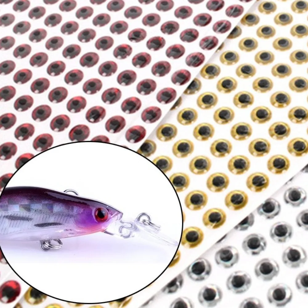 3 Colors 300 Grains 3mm-9mm 3D Fishing Lure Eye Fly Tying Material Holographic Artificial Fish Eye Fishing Accessories Sticker