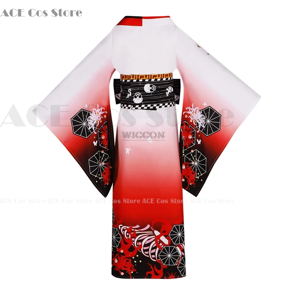 Anime  Makima Cosplay Costume Hyakkiyakou‘s Shutendoji Japanese Kimono Bathrobe Wig Woman Sexy Halloween Suit Makima