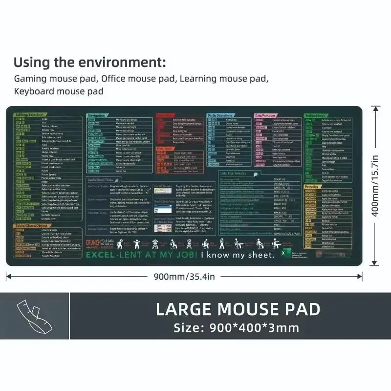 Yeni İş Ofis Kısayol Tuşu Bilgisayar sümen Evrensel Büyük Kaymaz Direnç Kirli Kalınlaşmış Hesap Makinesi Mouse Pad