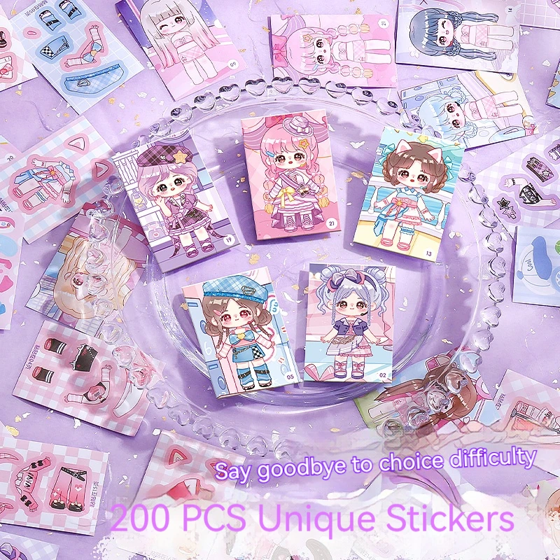 

4 книги/компл. кавайная наклейка с капибарой, милое платье принцессы для домашних животных, мини-карманные портативные корейские канцелярские принадлежности, детские наклейки с героями мультфильмов