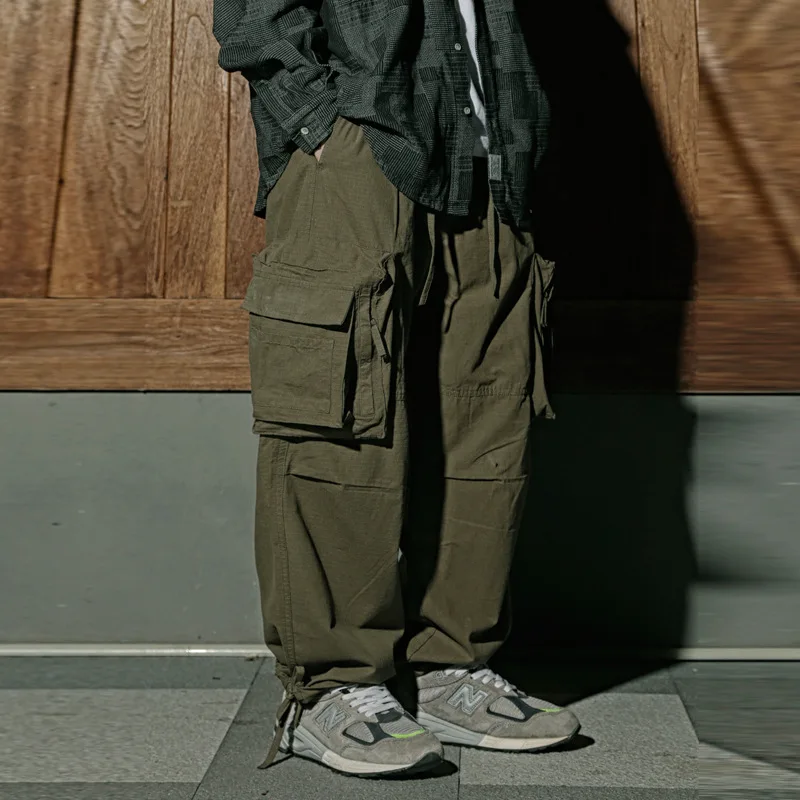 Men's Four Seasons New Japanese Cityboy Paratrooper Pants, Large Pocket Work Pants, Trendy Fashion, Loose Wide Leg Pants