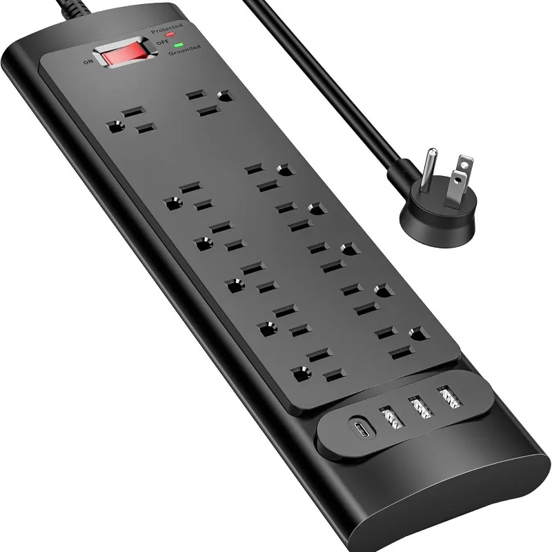 American standard pure copper socket multi-function anti-overload socket USBboard Amazon cross-border American power strip