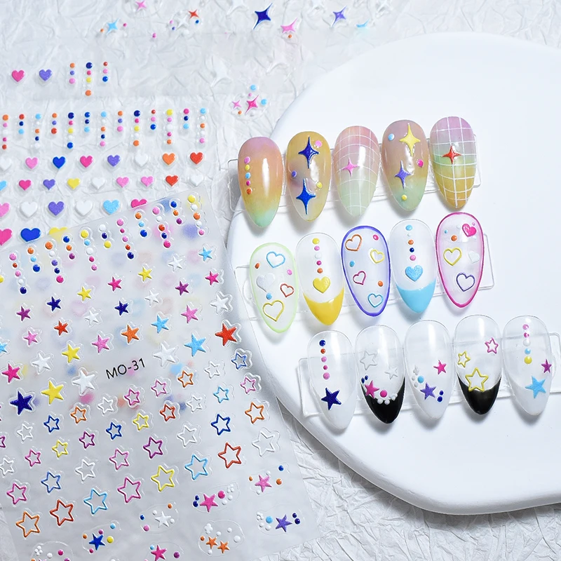 1pc かわいい小さな花蝶ネイルステッカー新鮮な春のネイルデコレーションちょう結びネイルステッカー春夏マニキュア用品