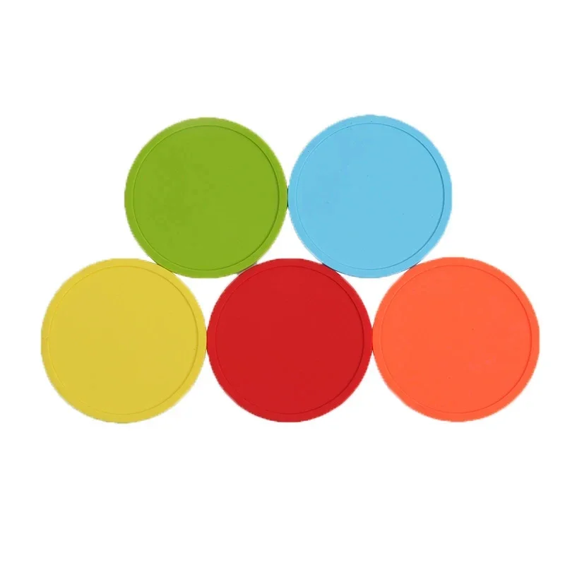 Modern and Minimalist Silicone Coaster with Circular Insulation Solid Color for Home Use Anti Slip and Anti Scalding Properties