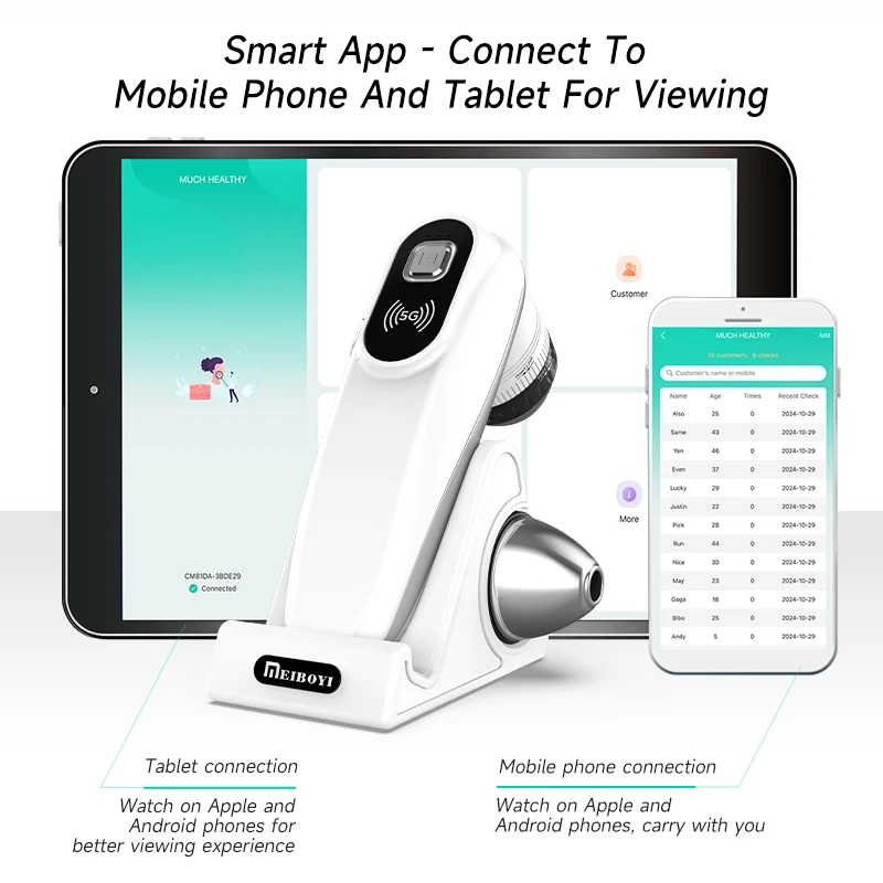 MEIBOYI Wireless Skin Analysis Device Portable Hair Scalp Skin Analyzer Mini Hair Follicles Detector Dermascope Beauty Salons