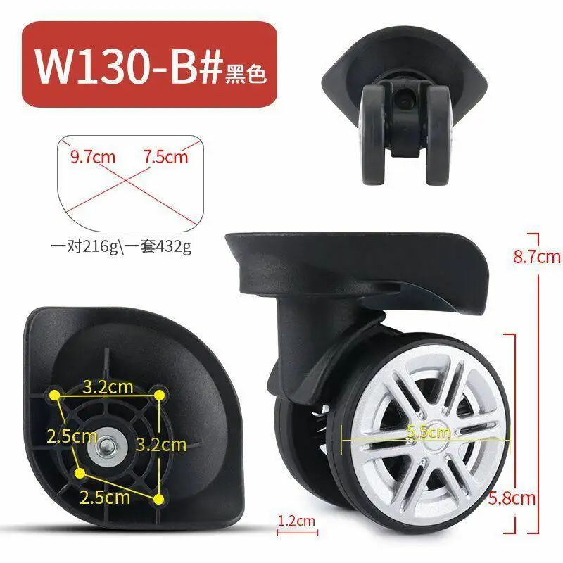 Maleta con ruedas W130-B, equipaje de viaje con ruedas universales giratorias, maleta con ruedas TM50, maleta con asa extraíble, repuesto para maleta.