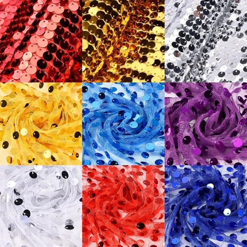 

9MM Densified Sequin Fabric Wedding Props Stage Background Decorative Cloth Dress Pants Bag Fashion Apparel Design for Sewing