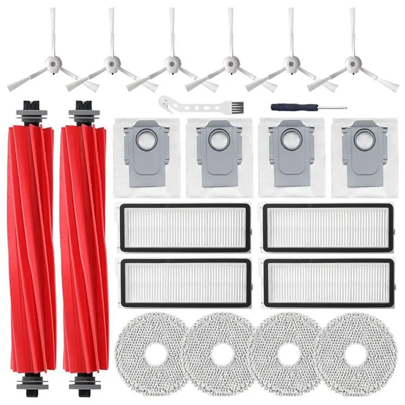 

ABAH-Replacement Parts For Roborock Qrevo S/Qrevo Maxv/Qrevo Pro Vacuum Cleaner Main Side Brushes HEPA Filters Mop Bags