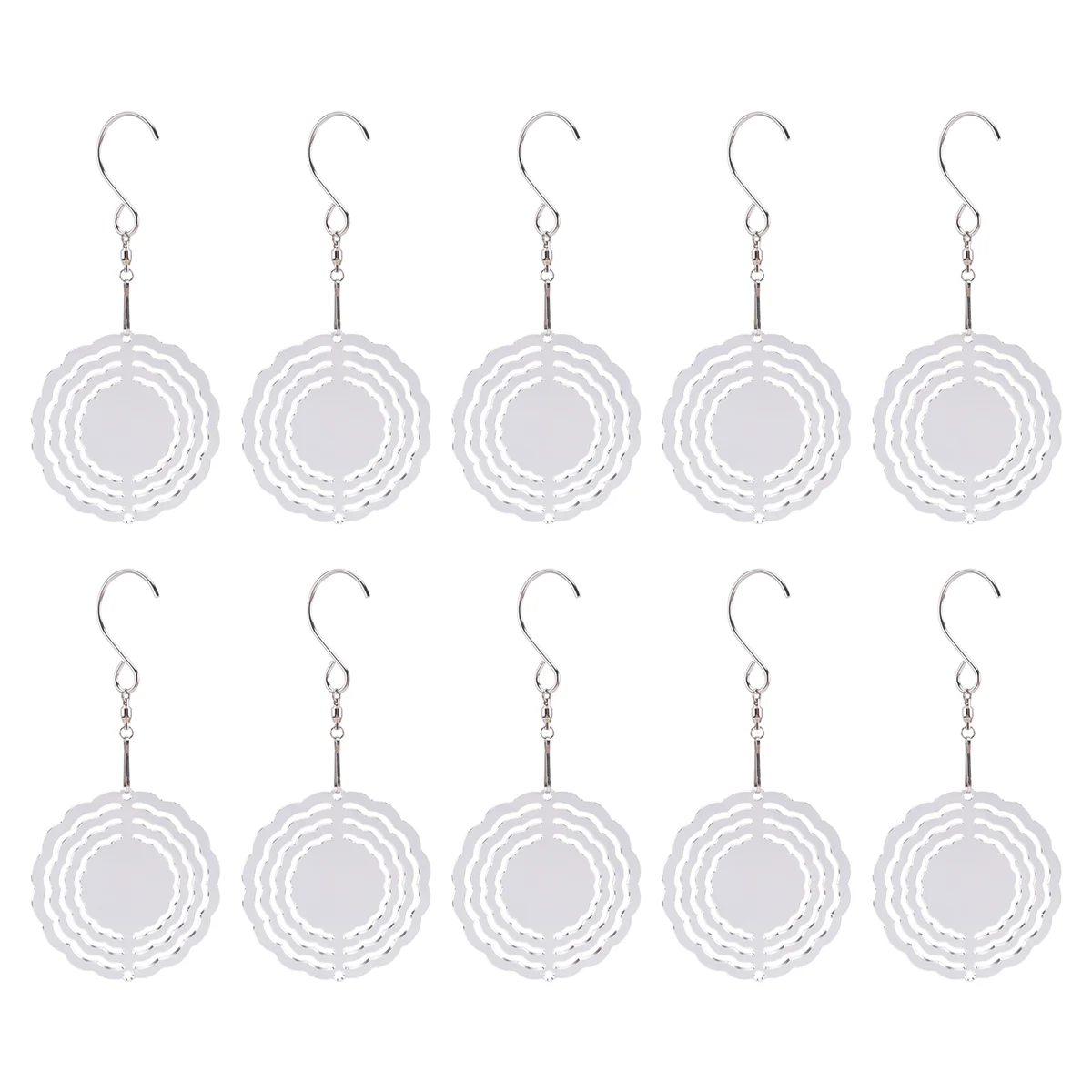 Lo-ok 10Pcs 3 Inch Sublimation Wind Spinner Blanks 3D Wind Spinners Hanging Wind Spinners for Indoor Outdoor Garden Decoration