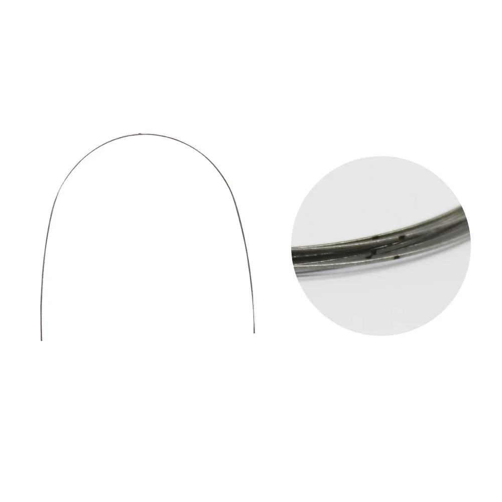 2Packs 20pcs Stainless Steel Round Rectangle Square Orthodontics Wire 1Pack Upper+1Pack Lower