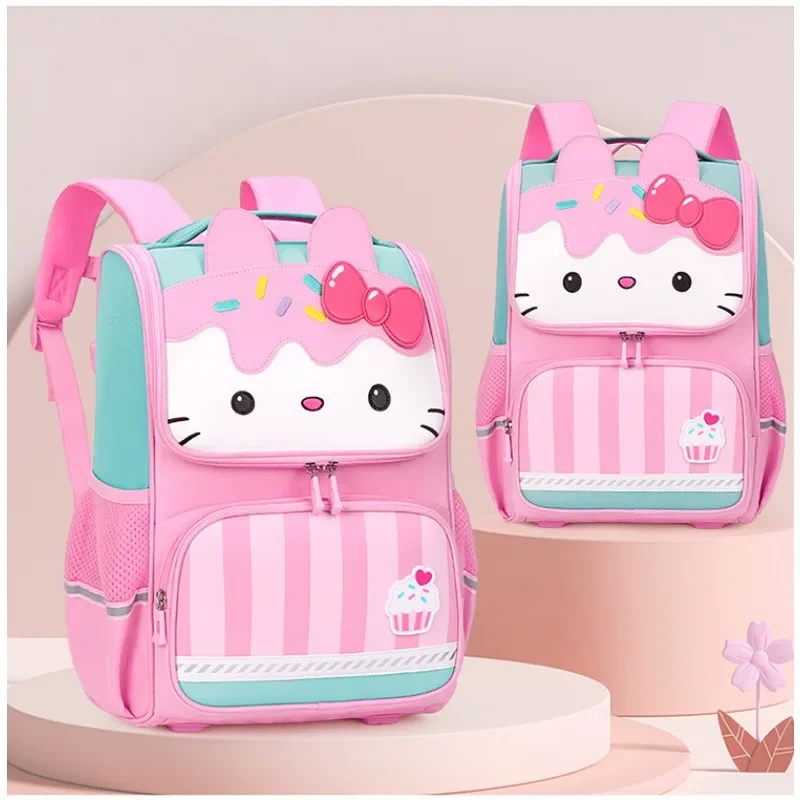 

Sanrio, Hello Kitty новый школьный портфель для учеников большой емкости Легкий милый мультяшный плечевой рюкзак устойчивый к пятнам Детский рюкзак