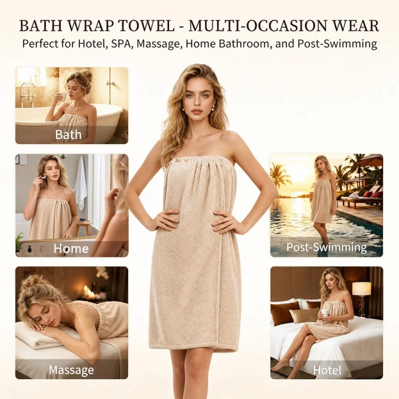 1 Stück Mikrofaser Trägerloser Duschrock - Tragbares Badetuch im Slip-Stil, Leicht und Saugfähig, Unverzichtbar für den täglichen Gebrauch im Badezimmer – Detail 16