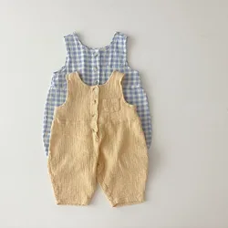 2024 Summer New Baby Sleeveless Cotton Romper Cute Newborn Toddler Overalls Infant Boy Girl Casual Jumpsuit Children Clothes