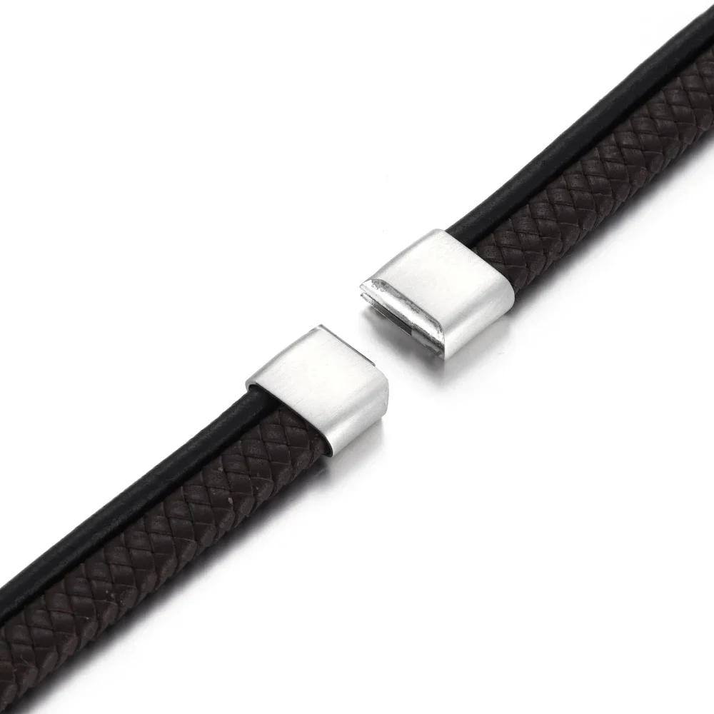 Stainless Steel Magnetic Clasps Brush Hole 16*5mm Leather Cord Connect Magnet Buckle Bracelet Making DIY Jewelry Findings