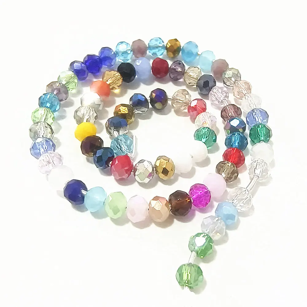 100Pcs 4x3mm Rondelle DIY Jewelry Making Crystal Loose Beads Faceted Spacer Bead Findings Glass Charms Crafts 77 Colors