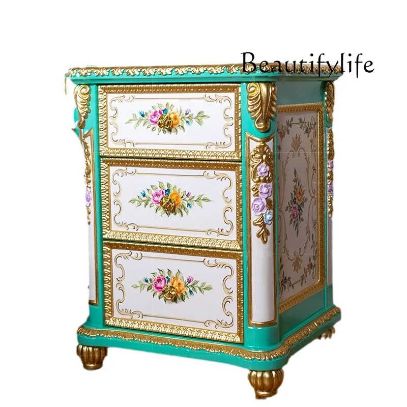 

French Painted Romantic Fresh Double Bed Bedroom Premium Retro Queen Bed