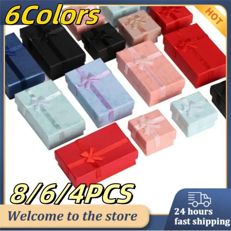 12/6/4/1pcs/Lot Assorted Colors Jewelry Sets Display Box For Necklace Earrings Ring 5*8cm Packaging Box Jewelry Organizer