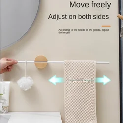 Beech Aluminium gold&White Movable Towel Rod Rack Hanger Wall Hanging Towel Bars Bathroom Shelf Kitchen Storage Rack