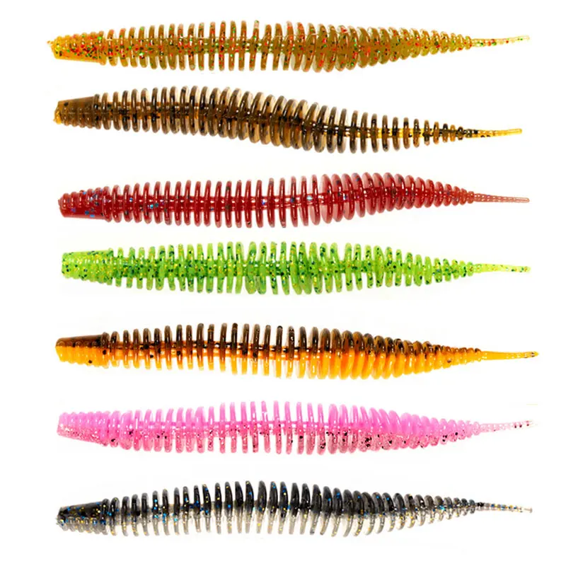 65mm 75mm 80mm 105mm Fishing Lure Soft Lure Worm Silicone Baits Larva Wobblers Pike And Bass Swimbait Artificial leurre souple