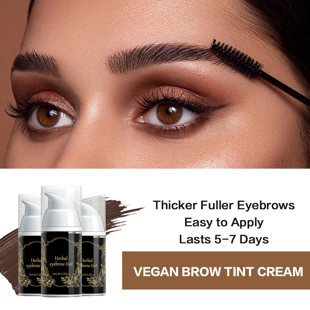 Henna do brwi DIY w domu, czarno-brązowy, naturalnie wyglądający wzmacniacz brwi, wodoodporny, długotrwały zestaw do farbowania brwi, 6 kolorów