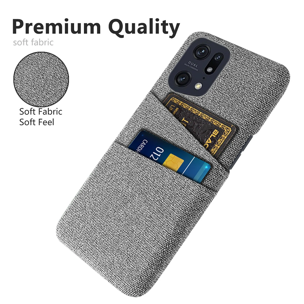 For OPPO Find X5 Pro Case OPPO Find X3 X5 Pro Cover Cases Dual Card Fabric Cloth Luxury Business Coque For OPPO Find X5 Pro Capa