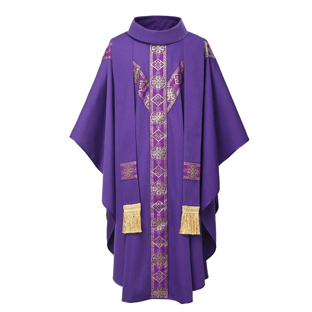 Halloween Priester Chasuble Katholische Kirche Pater Messegewänder Robe mit Quaste Geistlichen Robe – Detail 16