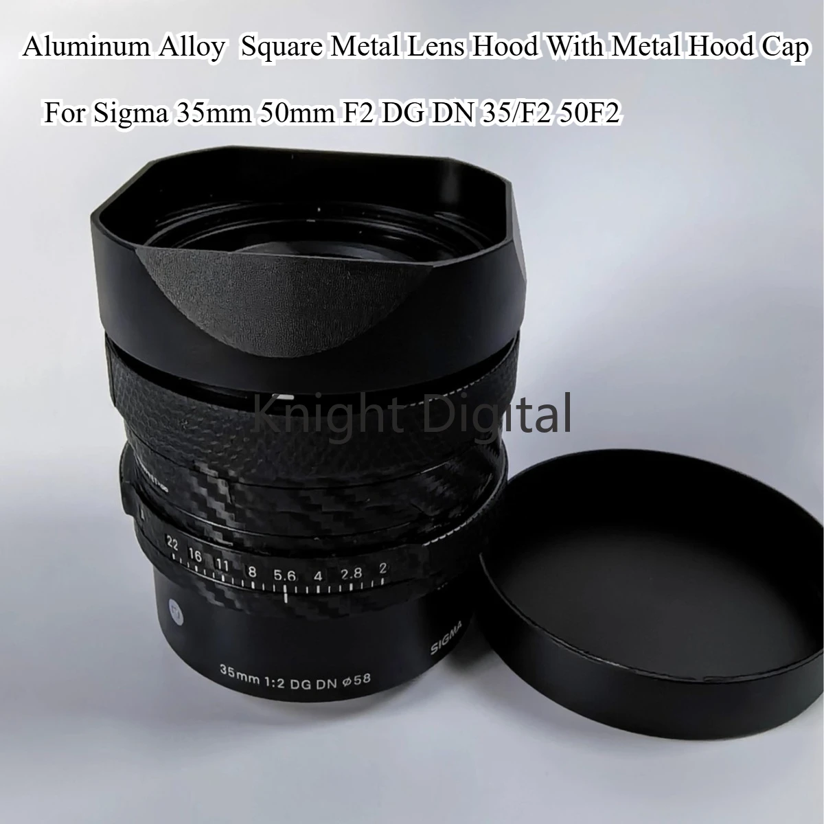 

Квадратная металлическая бленда из алюминиевого сплава с байонетным дизайном и металлической крышкой для Sigma 35 мм 50 мм F2 DG DN 35/F2 50F2