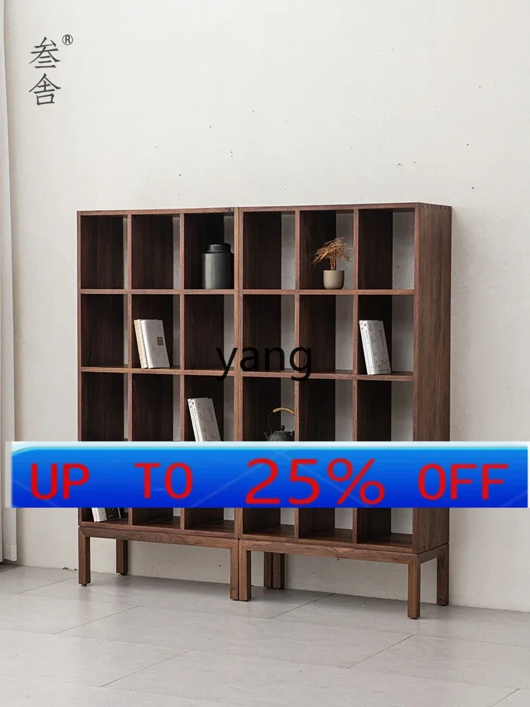 Lmm Tea Room Furniture Solid Wood Bookcase Modern Simple Bogu Rack Cup Holder Display Cabinet Shelf