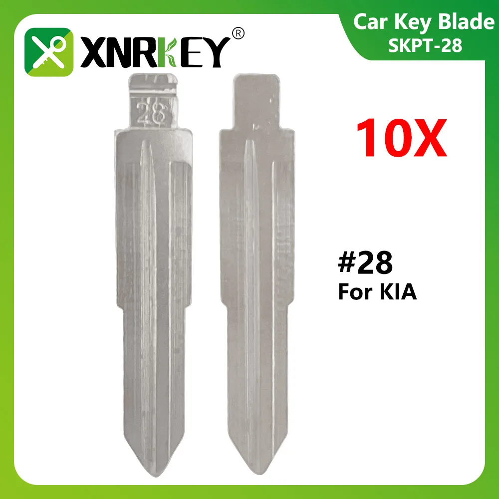 XNRKEY 10Pcs/Lot Metal Blank Uncut Flip KD VVDI Key Blade #28 For Kia Accent Rio New Refine Blade Replacement