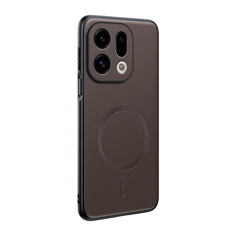 Für OPPO Find X9: Magnetische Lederhülle mit Schutzfunktion, Anti-Fingerabdruck, rutschfest, aus PC+TPU. – Detail 4