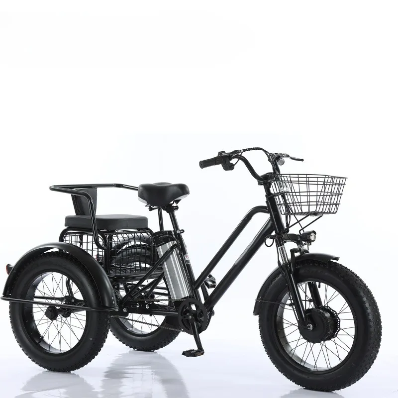 20-Inch Fat Tire Pedal Power Electric Tricycle Rough Tire 12ah Lithium Battery Tricycle Battery 30KM