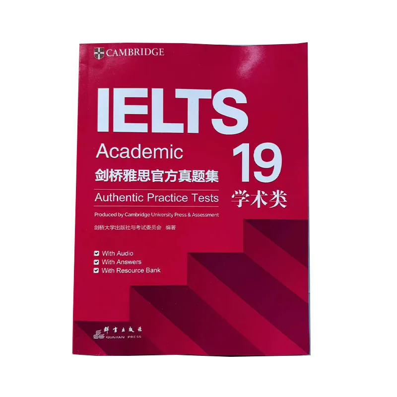 

New Cambridge English IELTS 19 Academic Speaking Listening Reading Writing Study Book Workbook Authentic Practice Tests