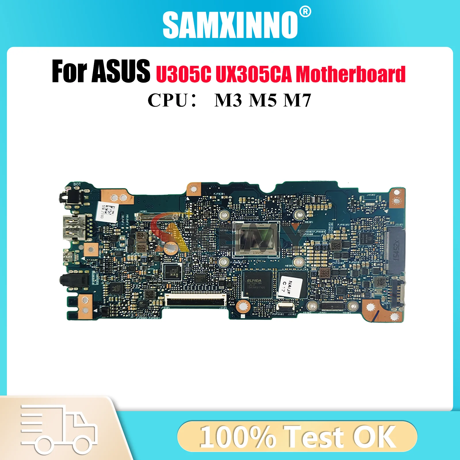 

UX305CA Laptop Motherboard For ASUS ZenBook UX305CA U305C UX305C Notebook Mainboard With M3 M5 M7 CPU 100% tests OK fast ship