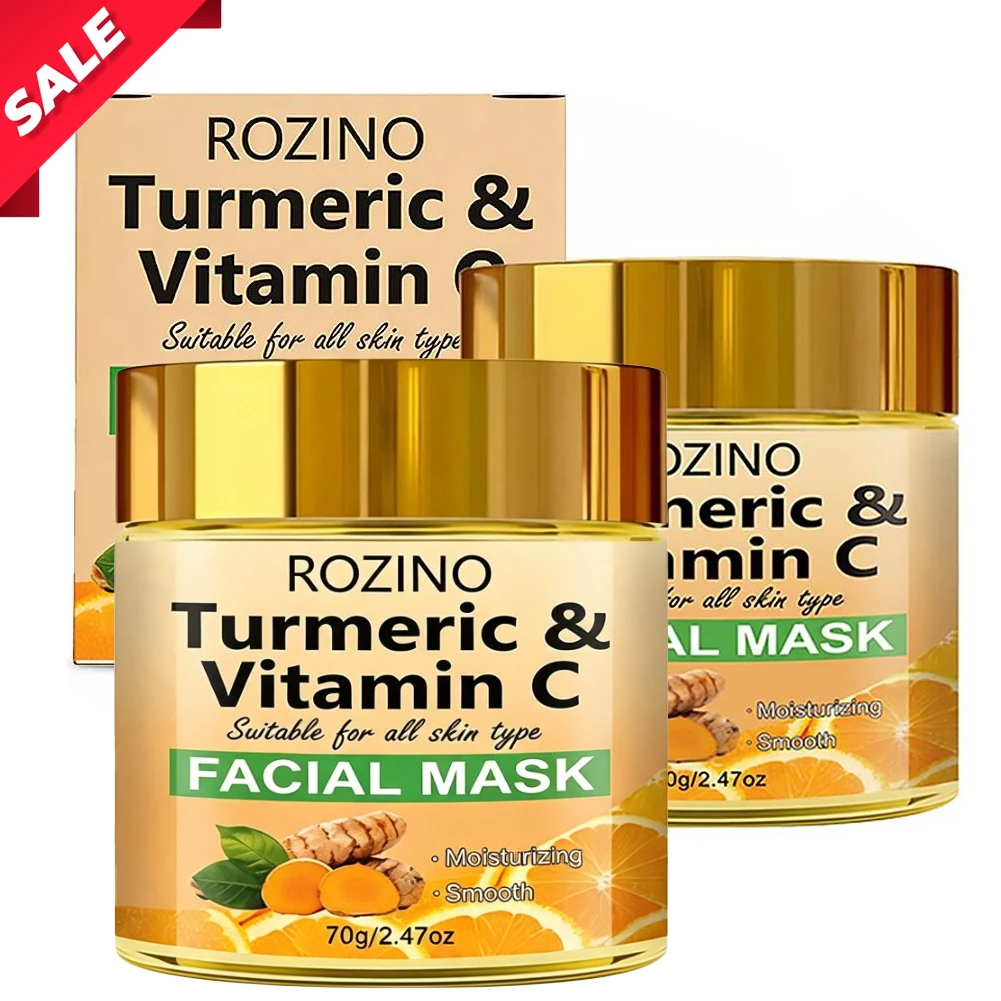 Turmeric Vitamin C Facial Mask 70g,Deep Cleansing Brightening Clay Mask Skin Care, Moisturizing Smoothing for All Skin Types