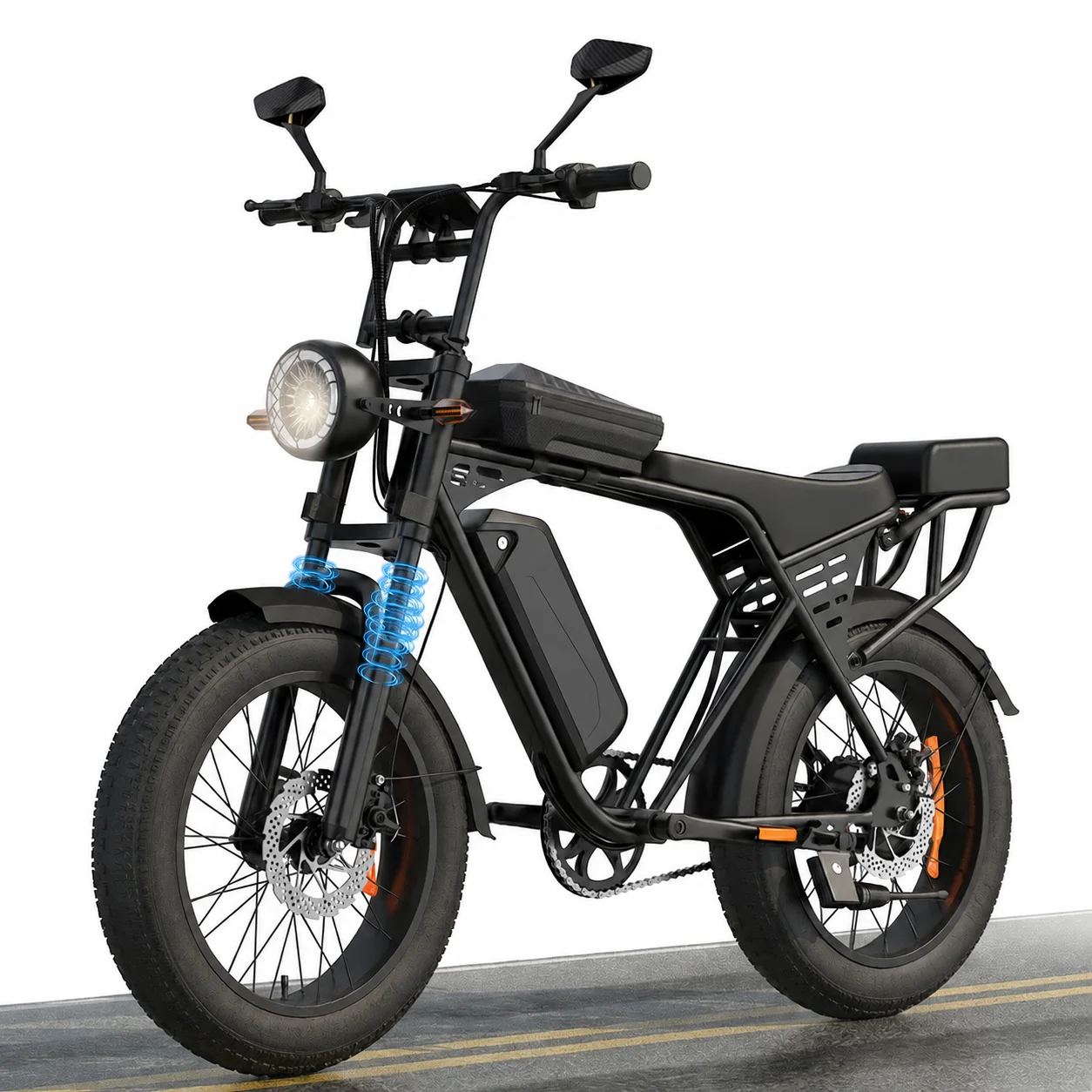 X5 Urban Cruiser 20 Zoll Fatbike E-Bike, 48V 15Ah Akku, 250W Heckmotor, 45 Nm, NFC-Display, 20×4.0 Fat-Reifen, Federgabel, bis 25 km/h