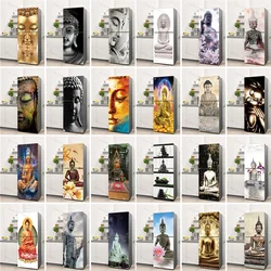 Buddha Art Vinyl Fridge Sticker Full Door Cover Self Adhesive Religious Kitchen Refrigerator Mural Sticker Freezer Wallpaper