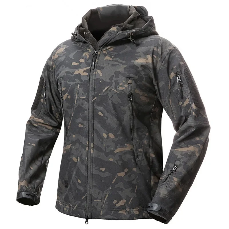 

Waterproof Softshell Fleece Jacket Men Women Tactical Military Coat V.5 Camo Sport Camping Skiing Warm Hooded Stormsuit Outdoor