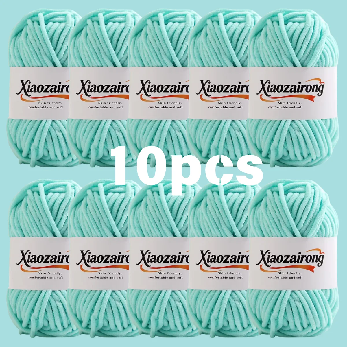 10er-Pack Feines Icicle-Chenille-Garn, zum Handstricken von Decken, Schals, Matten und für DIY-Bastelarbeiten