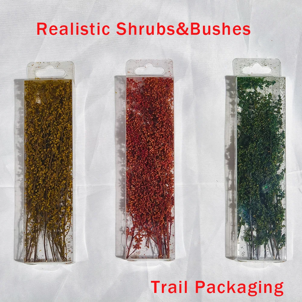 Realistic Miniature Shrubs Model Bushes Long Shrub Vegetation Groups for DIY Modeling Train Landscape Railroad Scenery Diorama