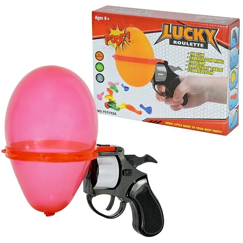 

Hot Selling Novelty Russian Roulette Revolver Balloon & Water Balloon Model, Prank Party Interactive Game, Festival Gift
