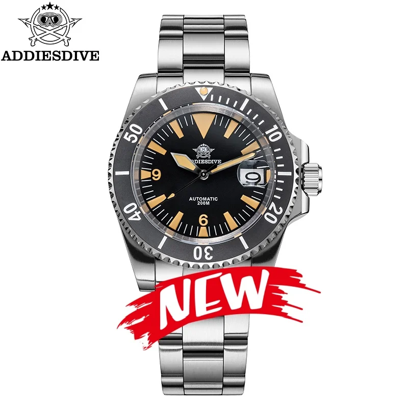 ADDIESDIVE AD2064-relojes automáticos de lujo para hombre, reloj mecánico con bisel de cerámica, resistente al agua, cristal de zafiro C3, fecha