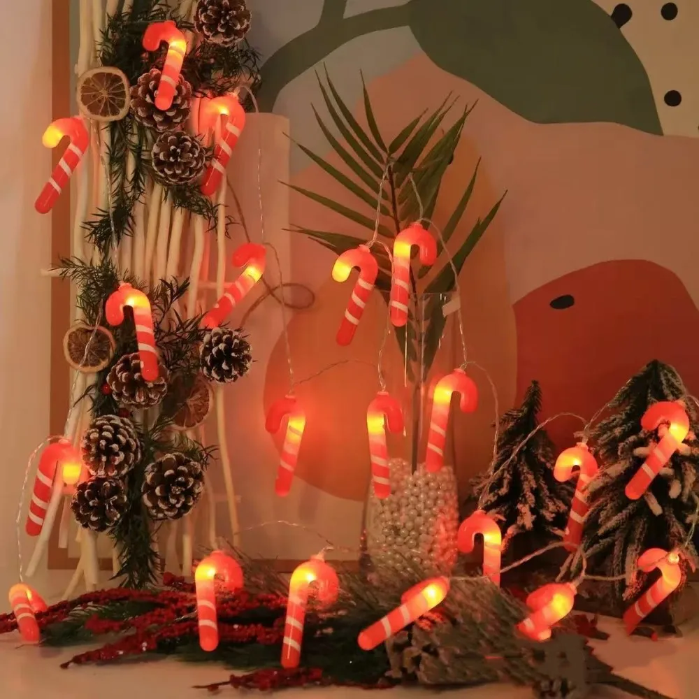 1PC 1.5M/3M 크리스마스 배터리 상자 작은 지팡이 라이트 스트링, 배터리 제외, 크리스마스 장식, 파티, 방 장식에 사용