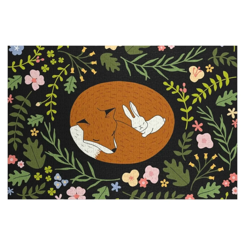 

Friendship Fox-Rabbit_BgBlack Jigsaw Puzzle Novel Toys For Children 2022 With Personalized Photo Puzzle