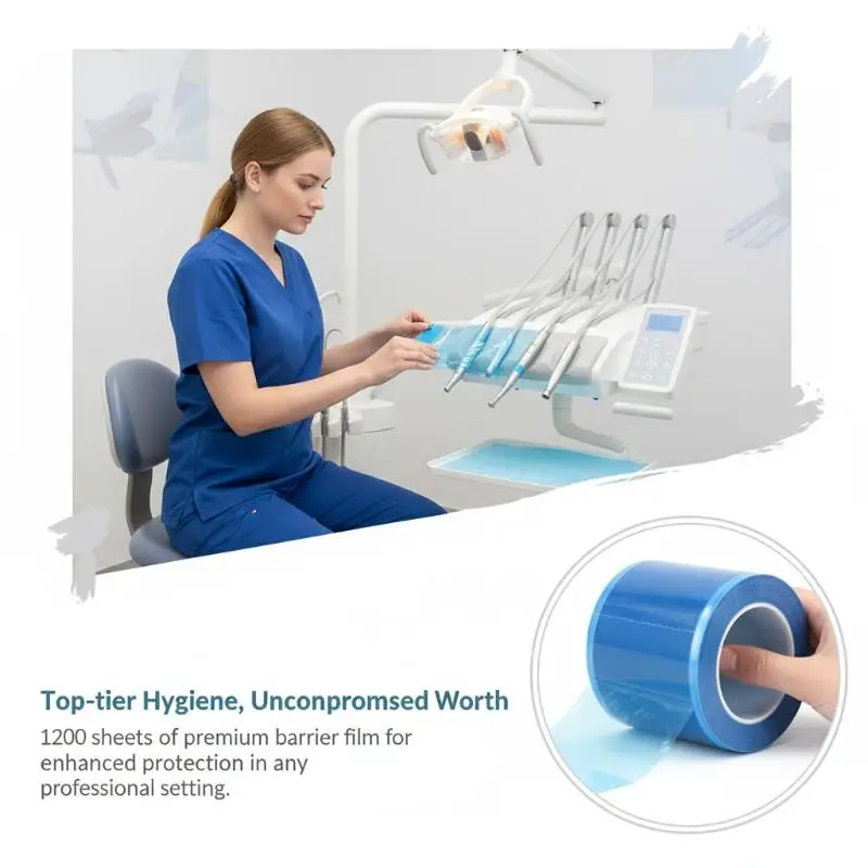 

1200 Sheets/roll Perforated Dental Film Disposable Barrier Film Adhesive Protective Film For Dental Hotel Toilet Sanitary Guard