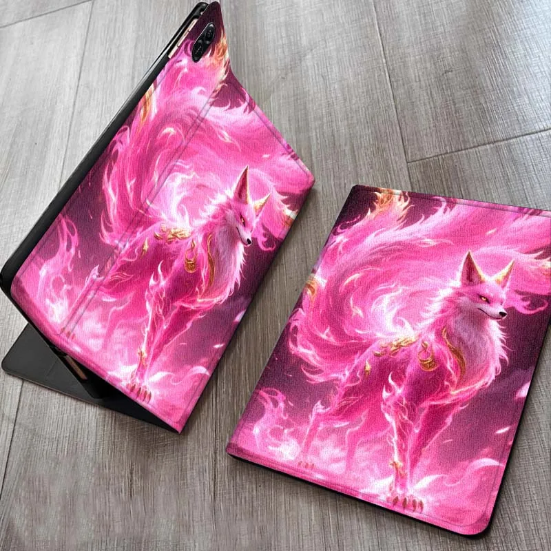 حافظة كمبيوتر لوحي بنمط عالم الثعلب ذو تسعة ذيل لهاتف Honor Tab Pad 6 7 8 9 X8 V7 V8 X9 13 X8a X9a Pro 10 Magic GT2 10.1 13.3 بوصة #5